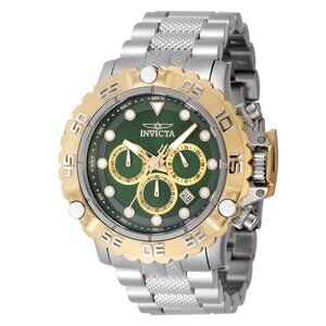 Invicta Men's 55.40 Subaqua Quartz Chronograph Green Dial Gold/Silver Tone Watch